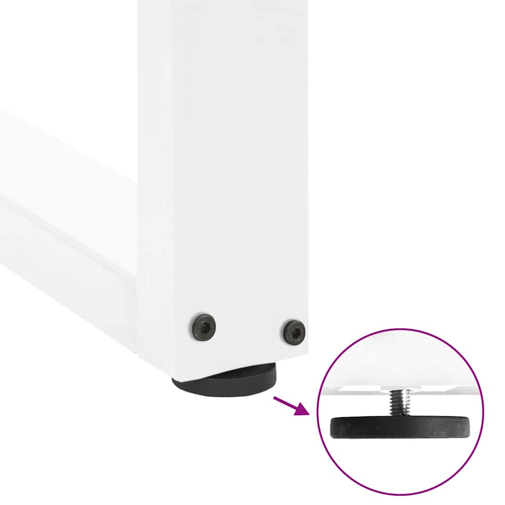 vidaXL Bar Table Legs U-Shaped 2 pcs White 40x(110-111) cm Steel