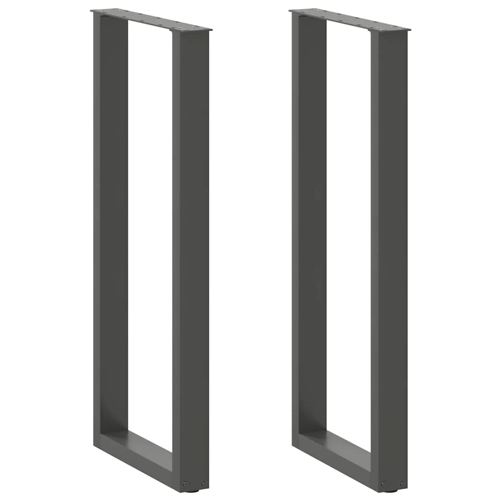 vidaXL Bar Table Legs U-Shaped 2 pcs Anthracite 40x(110-111) cm Steel