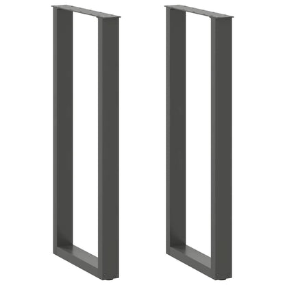 vidaXL Bar Table Legs U-Shaped 2 pcs Anthracite 40x(110-111) cm Steel