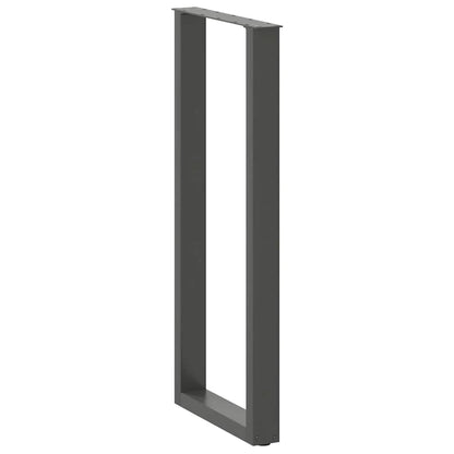 vidaXL Bar Table Legs U-Shaped 2 pcs Anthracite 40x(110-111) cm Steel