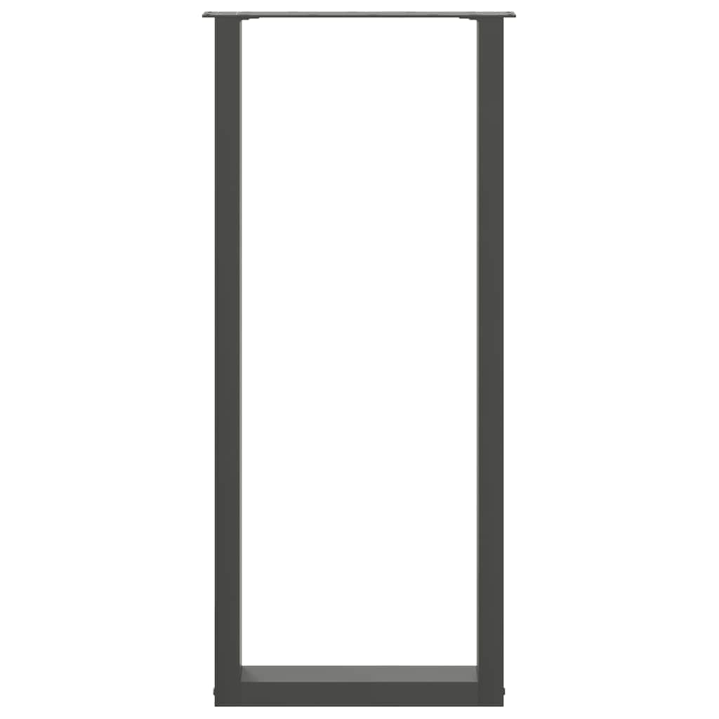 vidaXL Bar Table Legs U-Shaped 2 pcs Anthracite 40x(110-111) cm Steel