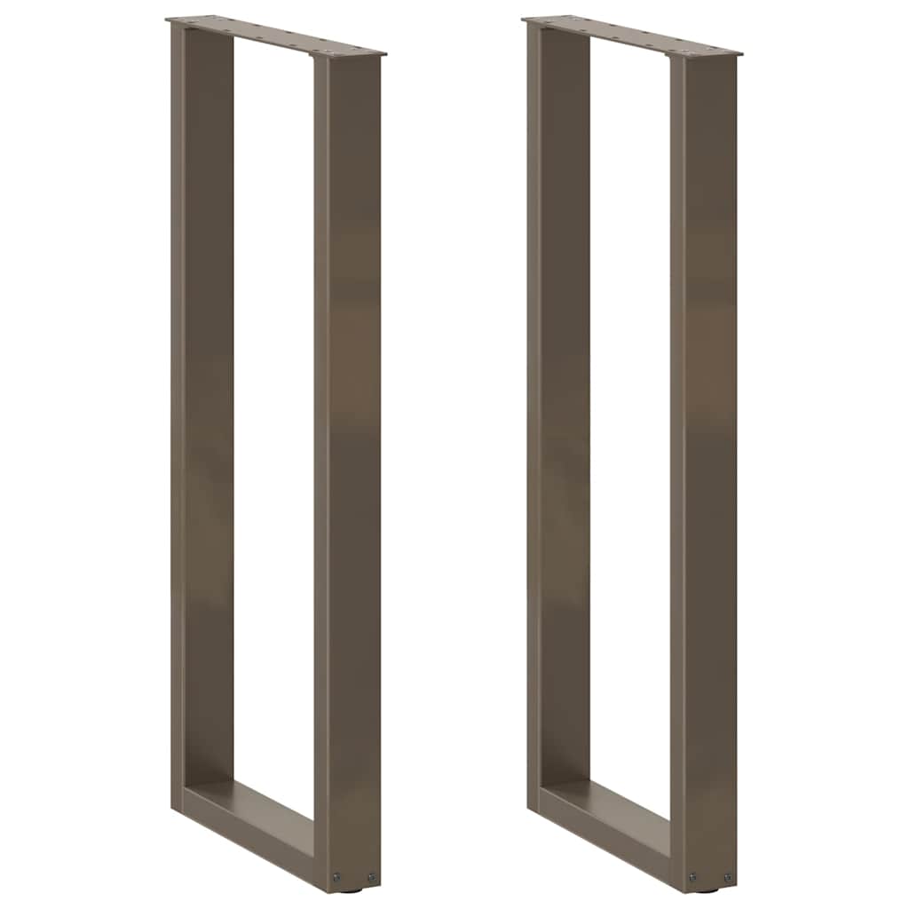 vidaXL Bar Table Legs U-Shaped 2 pcs Natural Steel 40x(110-111) cm Steel