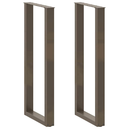 vidaXL Bar Table Legs U-Shaped 2 pcs Natural Steel 40x(110-111) cm Steel