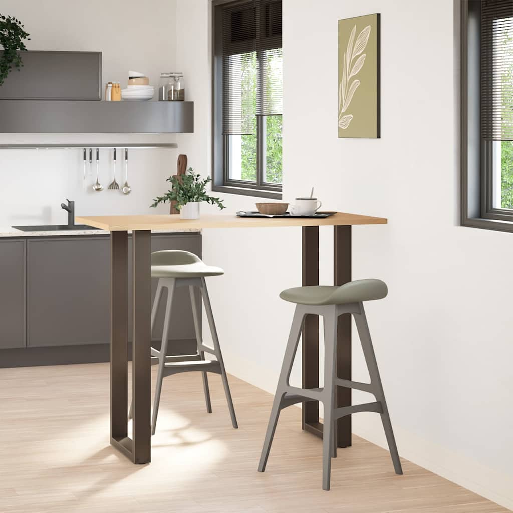 vidaXL Bar Table Legs U-Shaped 2 pcs Natural Steel 40x(110-111) cm Steel