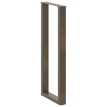 vidaXL Bar Table Legs U-Shaped 2 pcs Natural Steel 40x(110-111) cm Steel
