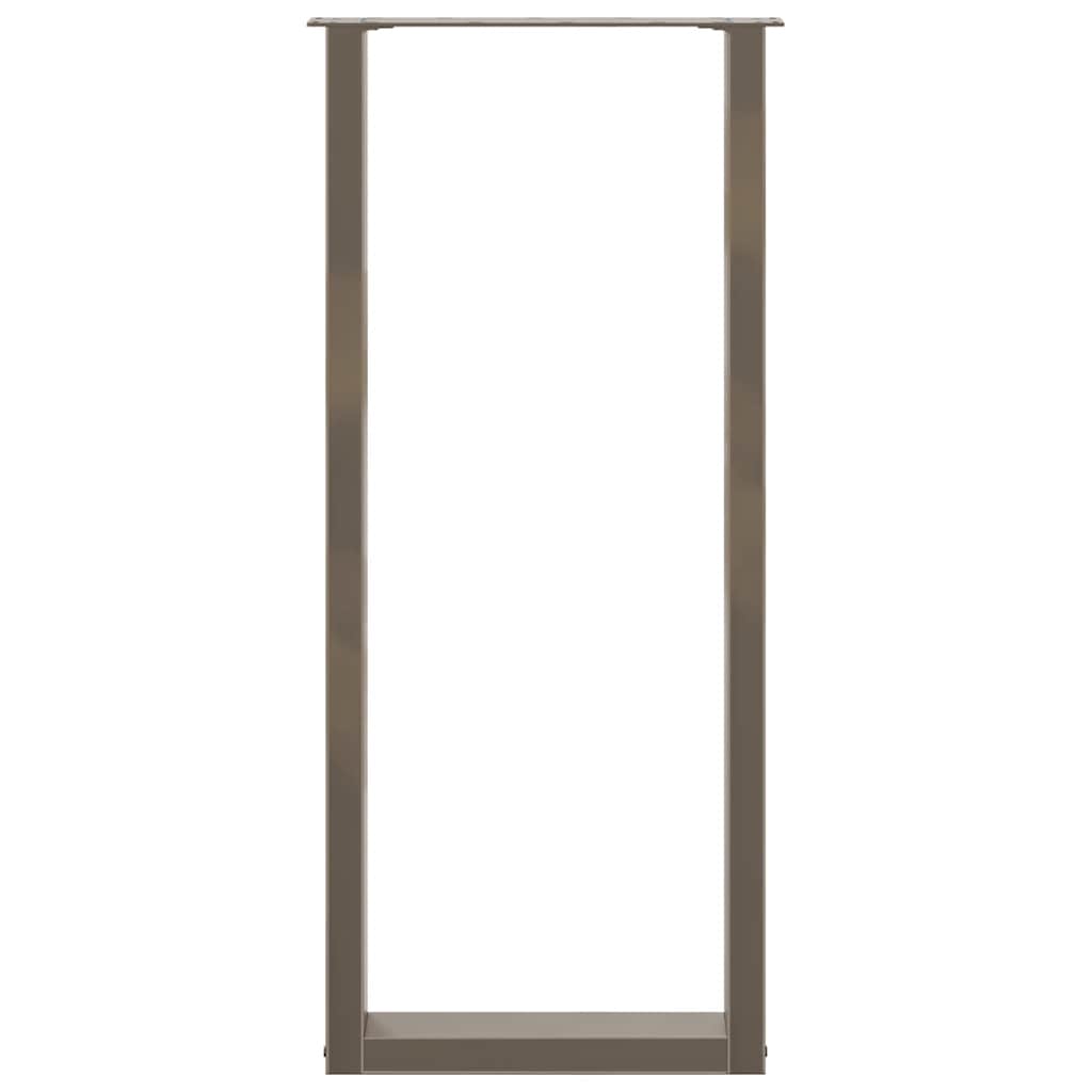 vidaXL Bar Table Legs U-Shaped 2 pcs Natural Steel 40x(110-111) cm Steel