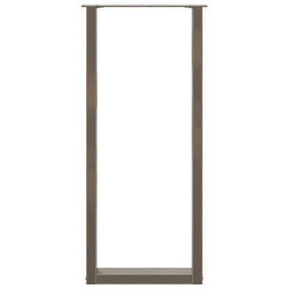vidaXL Bar Table Legs U-Shaped 2 pcs Natural Steel 40x(110-111) cm Steel