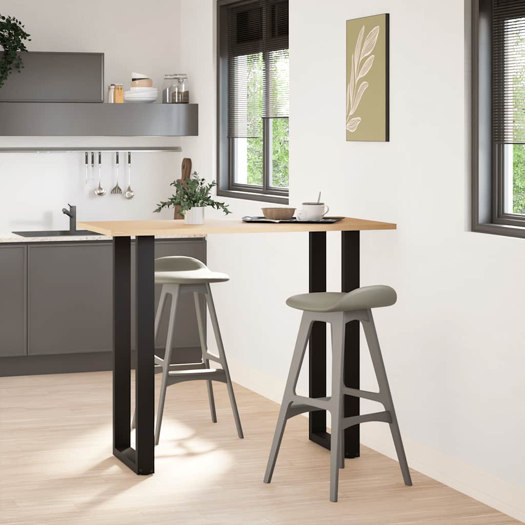 vidaXL Bar Table Legs U-Shaped 2 pcs Black 50x(110-111) cm Steel