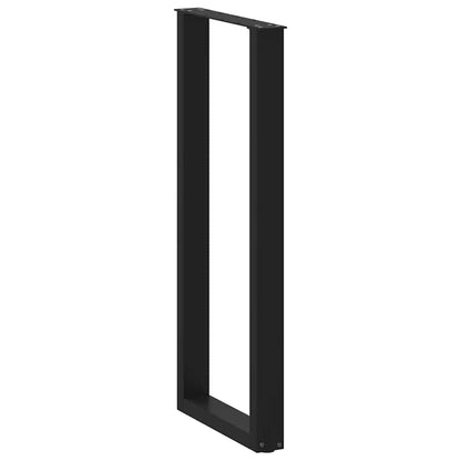 vidaXL Bar Table Legs U-Shaped 2 pcs Black 50x(110-111) cm Steel