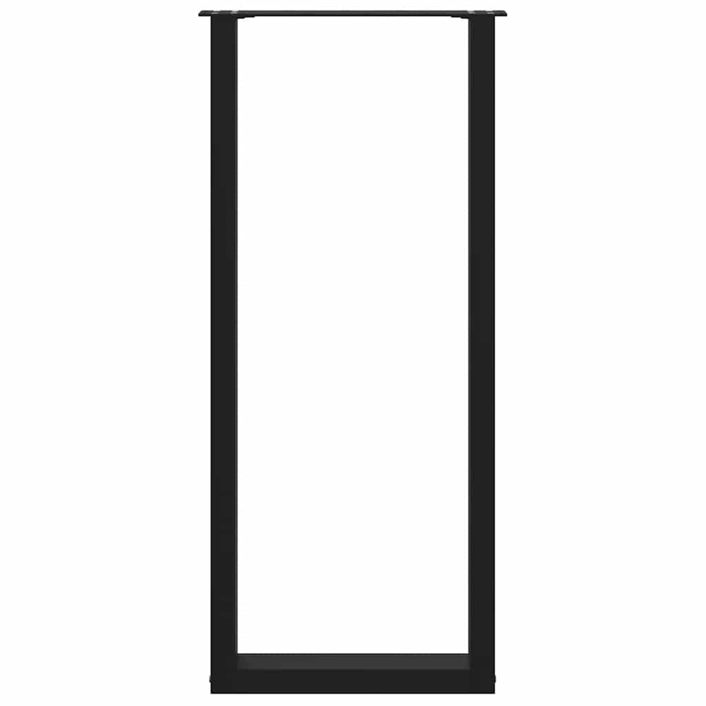 vidaXL Bar Table Legs U-Shaped 2 pcs Black 50x(110-111) cm Steel