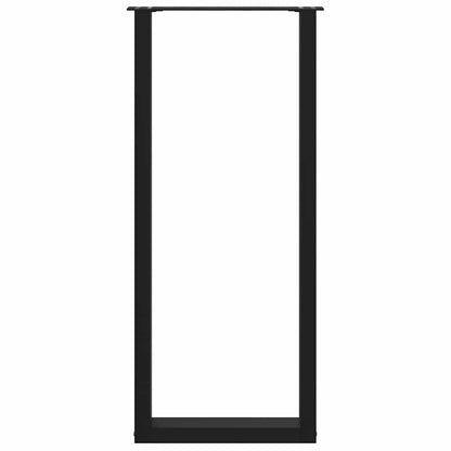 vidaXL Bar Table Legs U-Shaped 2 pcs Black 50x(110-111) cm Steel