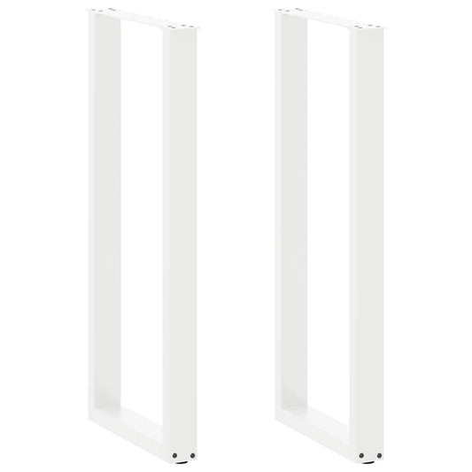 vidaXL Bar Table Legs U-Shaped 2 pcs White 50x(110-111) cm Steel