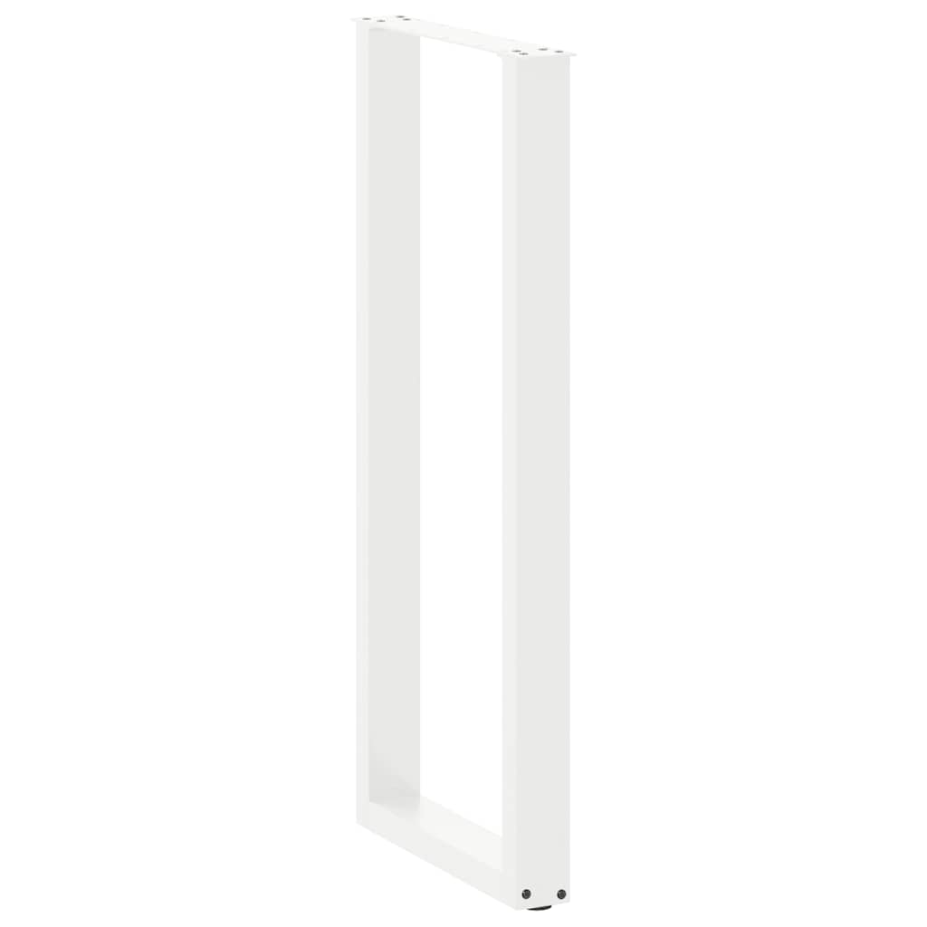 vidaXL Bar Table Legs U-Shaped 2 pcs White 50x(110-111) cm Steel
