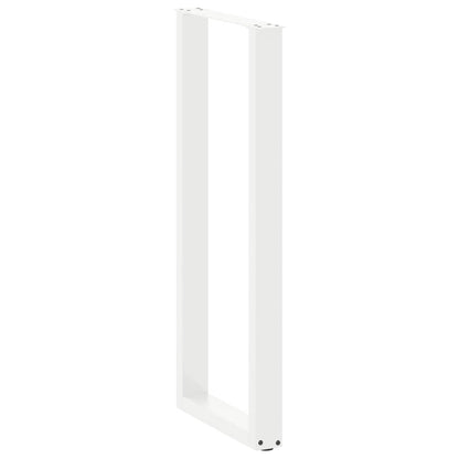 vidaXL Bar Table Legs U-Shaped 2 pcs White 50x(110-111) cm Steel