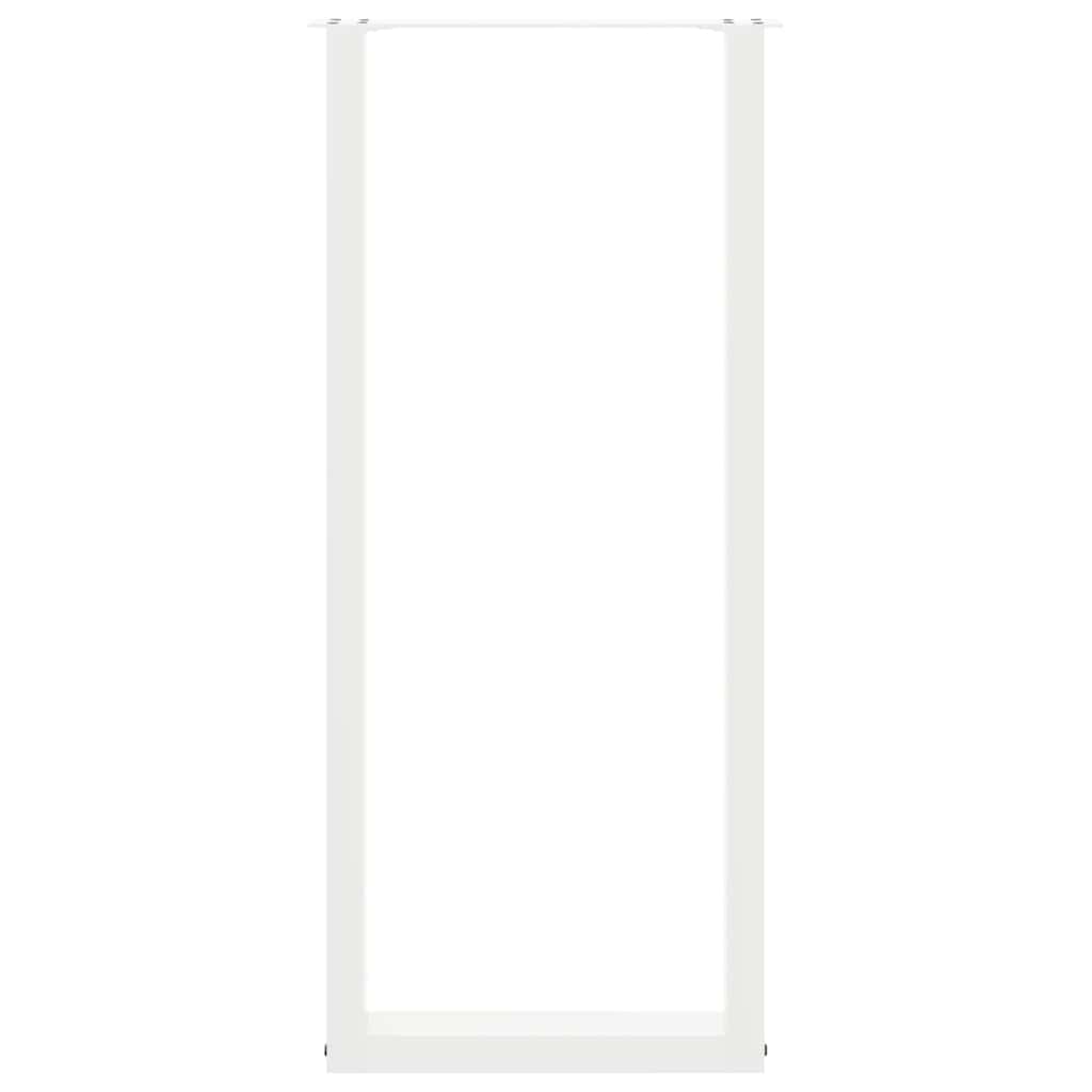 vidaXL Bar Table Legs U-Shaped 2 pcs White 50x(110-111) cm Steel
