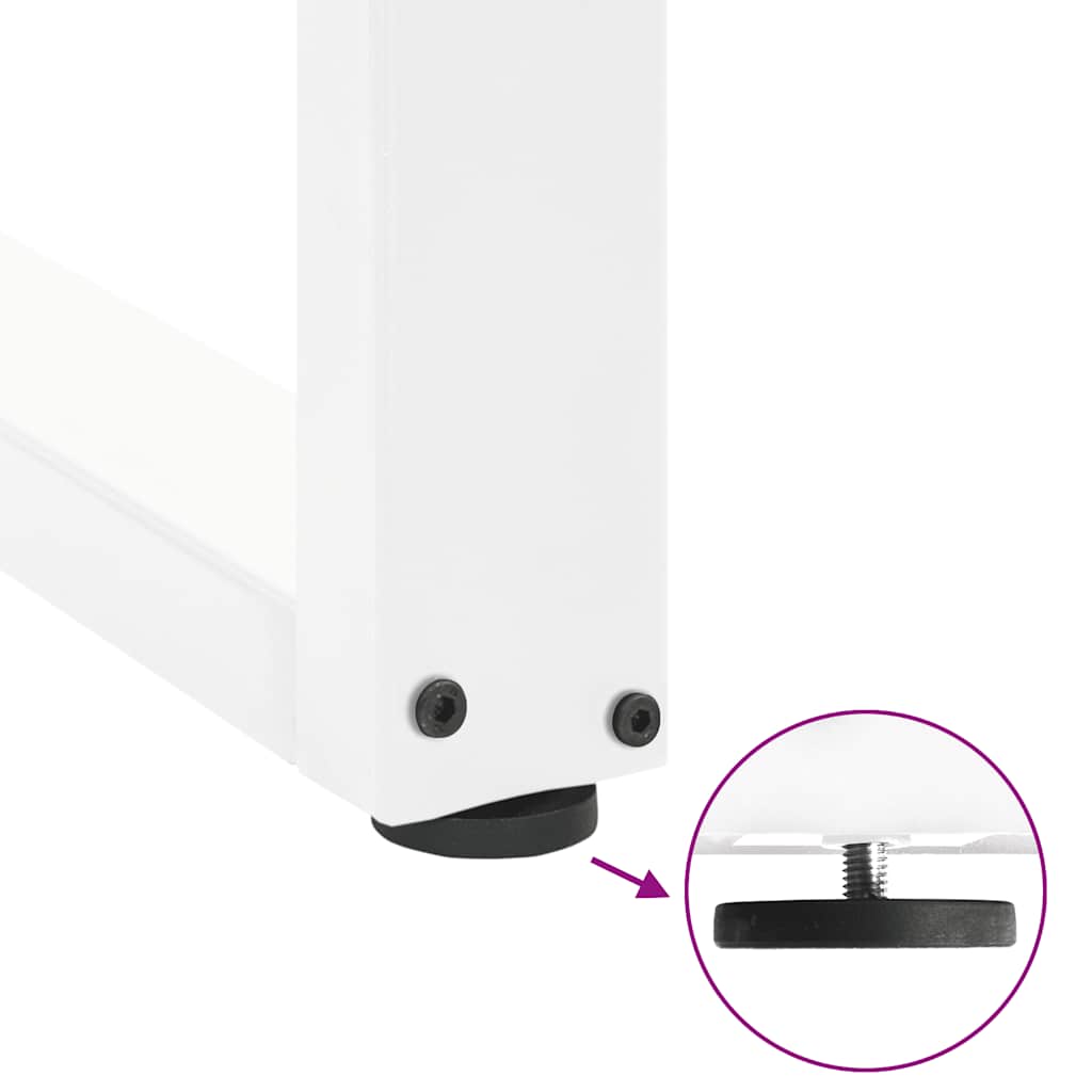 vidaXL Bar Table Legs U-Shaped 2 pcs White 50x(110-111) cm Steel