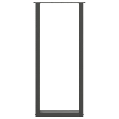 vidaXL Bar Table Legs U-Shaped 2 pcs Anthracite 50x(110-111) cm Steel