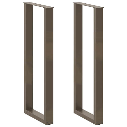 vidaXL Bar Table Legs U-Shaped 2 pcs Natural Steel 50x(110-111) cm Steel