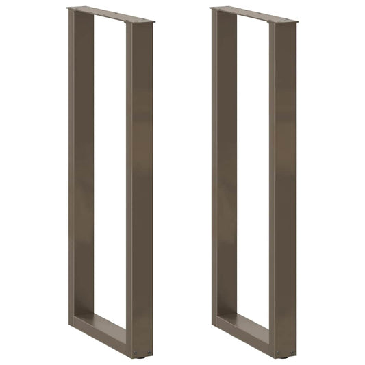 vidaXL Bar Table Legs U-Shaped 2 pcs Natural Steel 50x(110-111) cm Steel