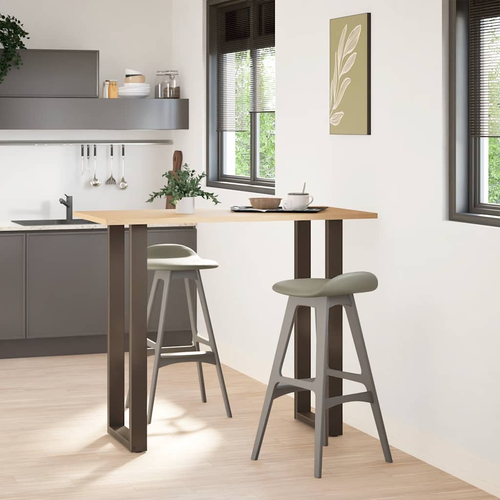 vidaXL Bar Table Legs U-Shaped 2 pcs Natural Steel 50x(110-111) cm Steel