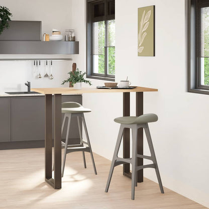 vidaXL Bar Table Legs U-Shaped 2 pcs Natural Steel 50x(110-111) cm Steel