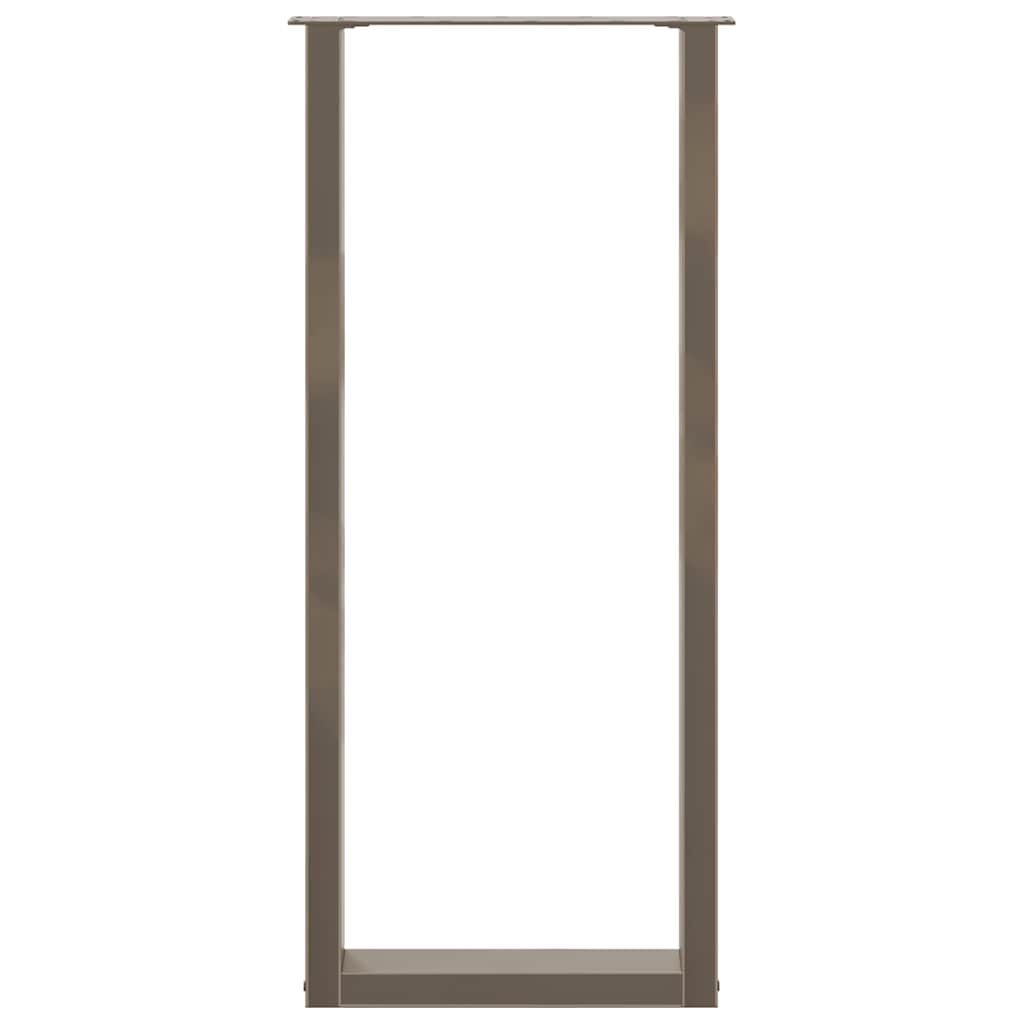vidaXL Bar Table Legs U-Shaped 2 pcs Natural Steel 50x(110-111) cm Steel