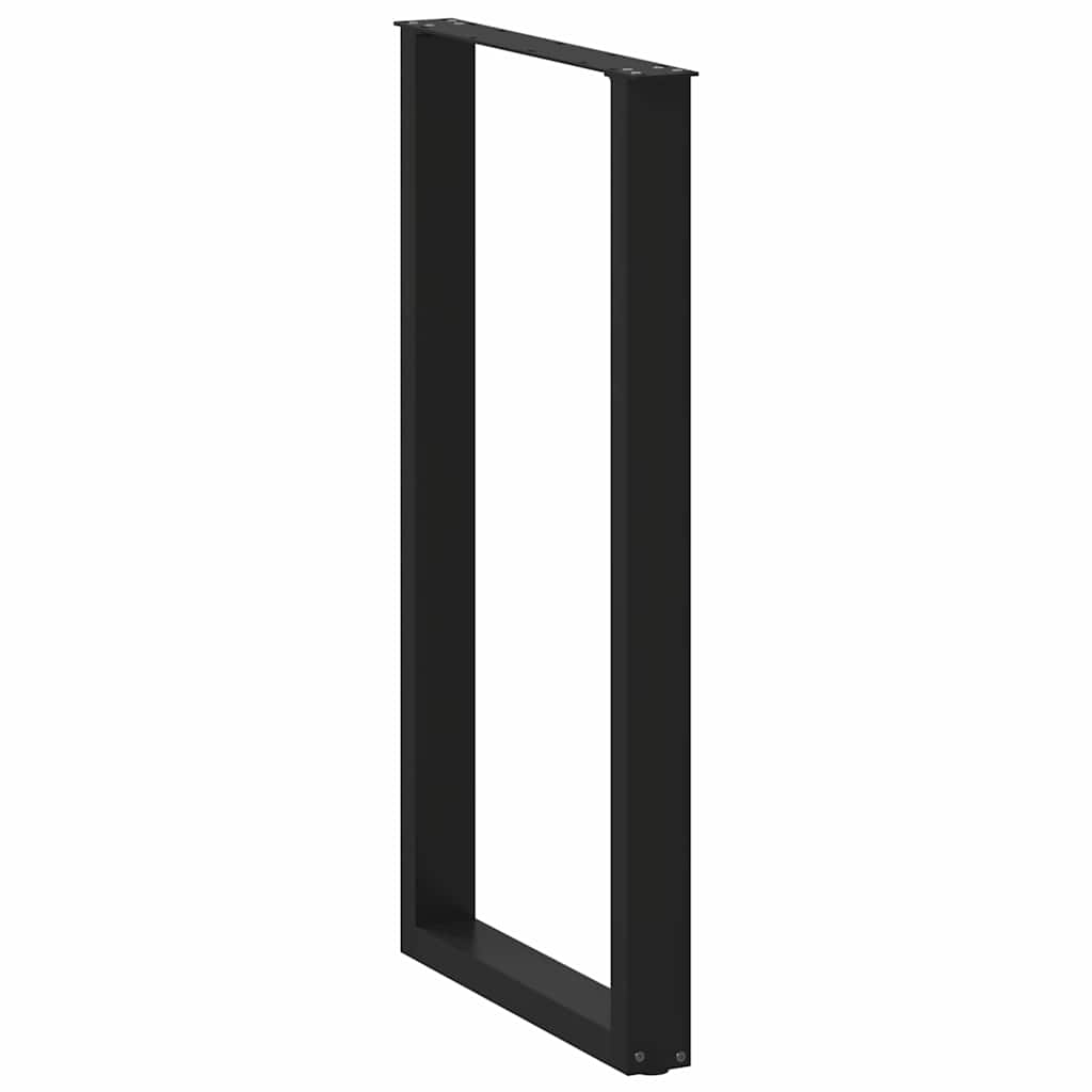 vidaXL Bar Table Legs U-Shaped 2 pcs Black 60x(110-111) cm Steel