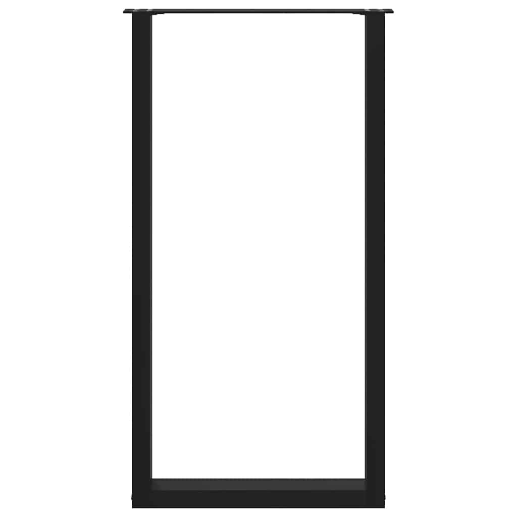 vidaXL Bar Table Legs U-Shaped 2 pcs Black 60x(110-111) cm Steel