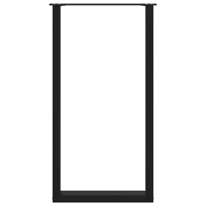 vidaXL Bar Table Legs U-Shaped 2 pcs Black 60x(110-111) cm Steel