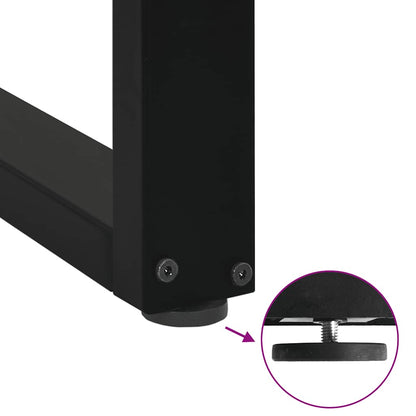 vidaXL Bar Table Legs U-Shaped 2 pcs Black 60x(110-111) cm Steel