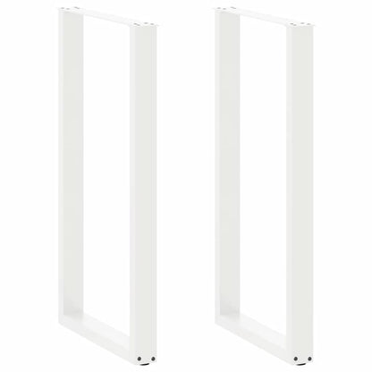 vidaXL Bar Table Legs U-Shaped 2 pcs White 60x(110-111) cm Steel