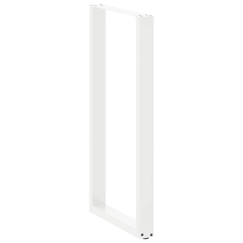 vidaXL Bar Table Legs U-Shaped 2 pcs White 60x(110-111) cm Steel
