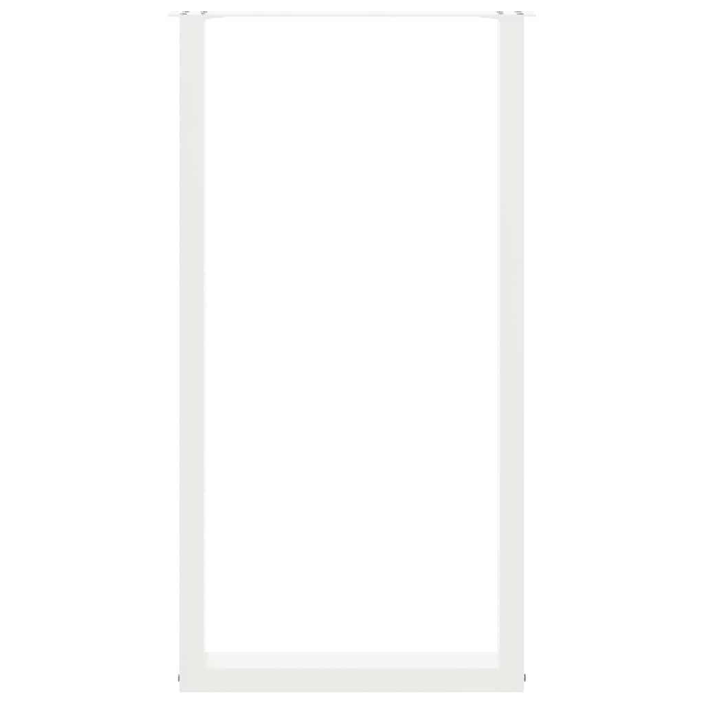 vidaXL Bar Table Legs U-Shaped 2 pcs White 60x(110-111) cm Steel