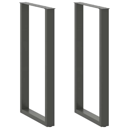 vidaXL Bar Table Legs U-Shaped 2 pcs Anthracite 60x(110-111) cm Steel