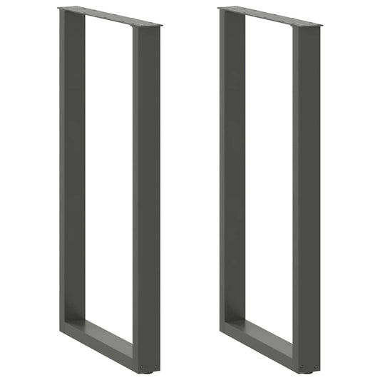 vidaXL Bar Table Legs U-Shaped 2 pcs Anthracite 60x(110-111) cm Steel