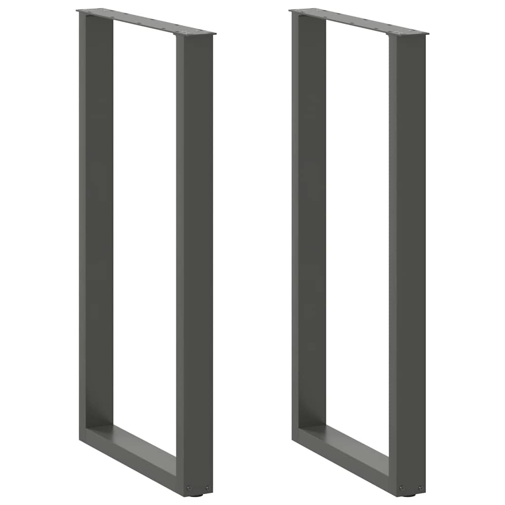 vidaXL Bar Table Legs U-Shaped 2 pcs Anthracite 60x(110-111) cm Steel