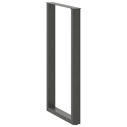 vidaXL Bar Table Legs U-Shaped 2 pcs Anthracite 60x(110-111) cm Steel