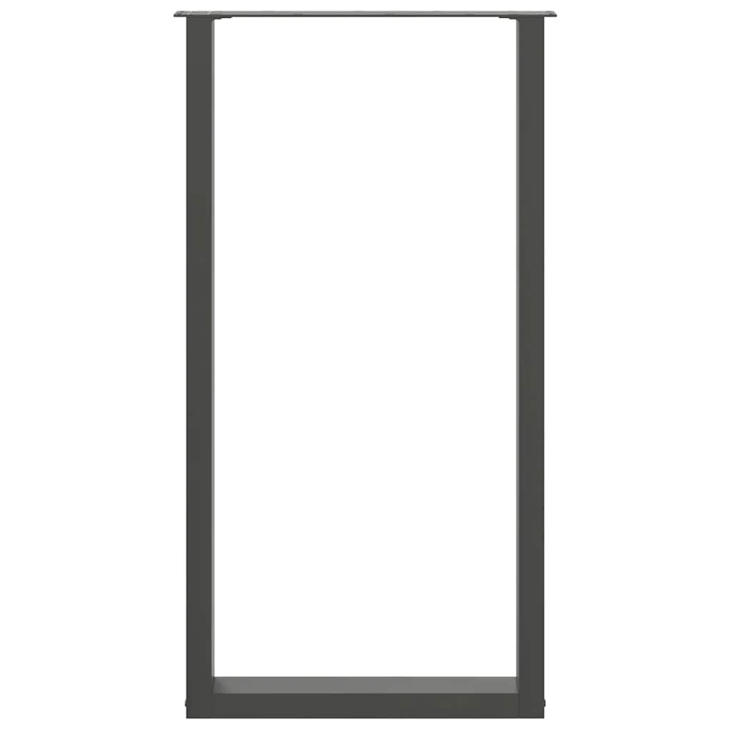 vidaXL Bar Table Legs U-Shaped 2 pcs Anthracite 60x(110-111) cm Steel