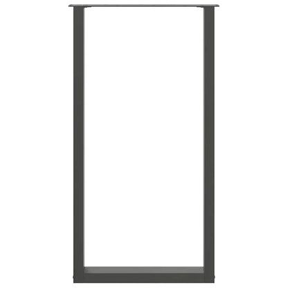 vidaXL Bar Table Legs U-Shaped 2 pcs Anthracite 60x(110-111) cm Steel