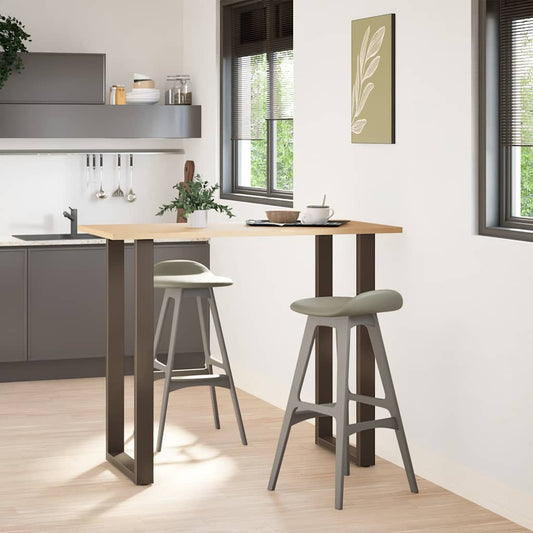 vidaXL Bar Table Legs U-Shaped 2 pcs Natural Steel 60x(110-111) cm Steel