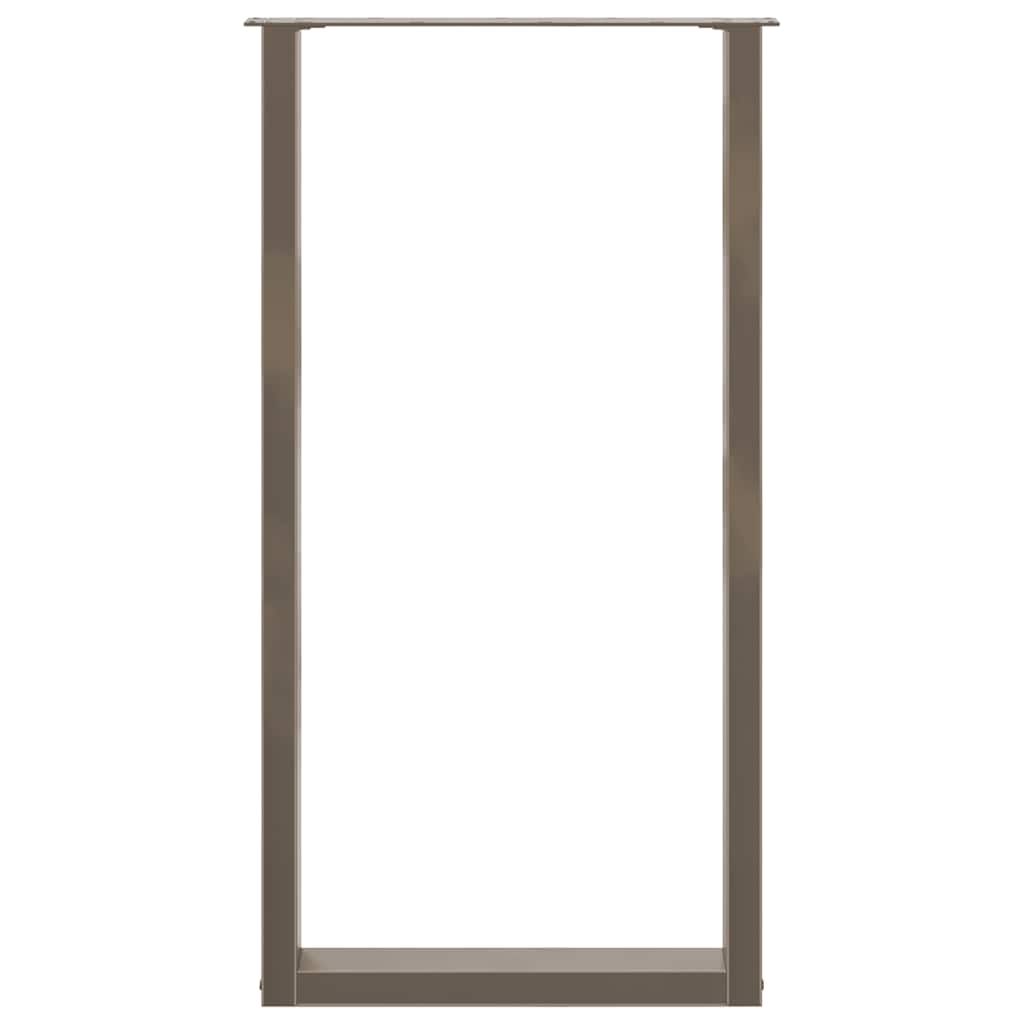 vidaXL Bar Table Legs U-Shaped 2 pcs Natural Steel 60x(110-111) cm Steel