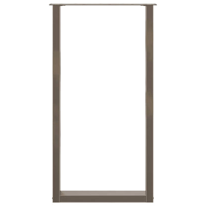 vidaXL Bar Table Legs U-Shaped 2 pcs Natural Steel 60x(110-111) cm Steel