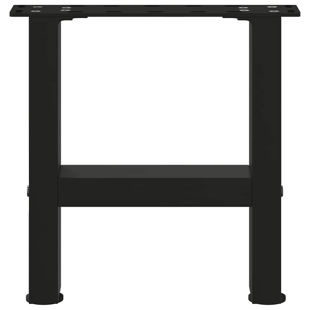 vidaXL Coffee Table Legs Black 2 pcs 30x(30-31) cm Steel