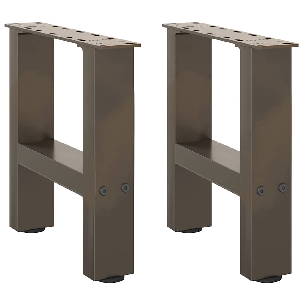 vidaXL Coffee Table Legs Natural Steel 2 pcs 30x(30-31) cm Steel