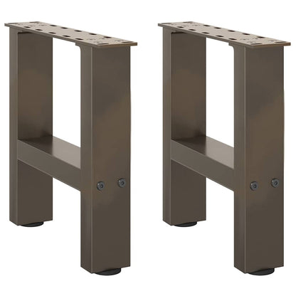 vidaXL Coffee Table Legs Natural Steel 2 pcs 30x(30-31) cm Steel
