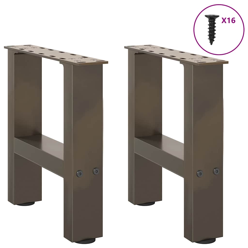 vidaXL Coffee Table Legs Natural Steel 2 pcs 30x(30-31) cm Steel
