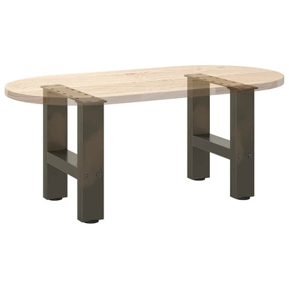 vidaXL Coffee Table Legs Natural Steel 2 pcs 30x(30-31) cm Steel