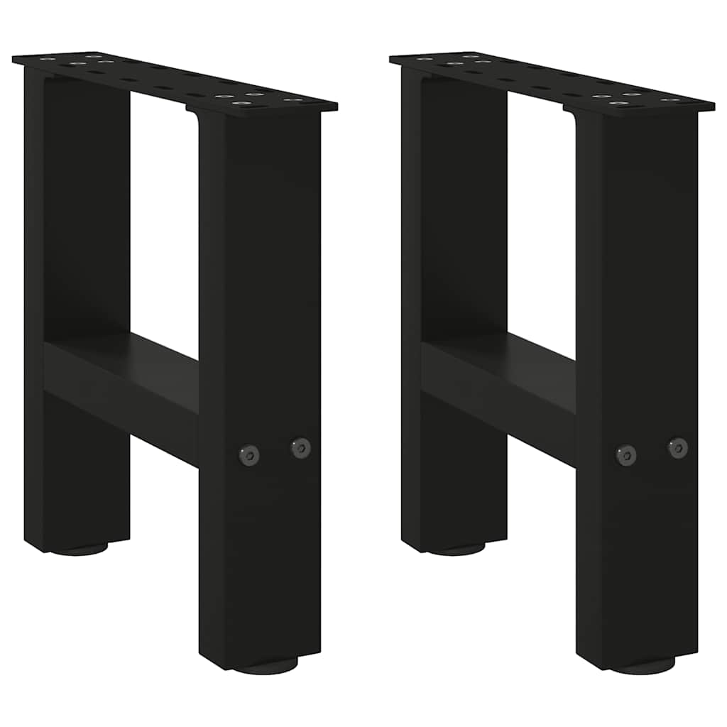 vidaXL Coffee Table Legs Black 2 pcs 40x(30-31) cm Steel
