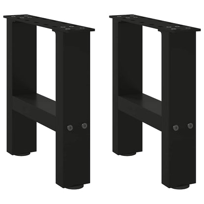 vidaXL Coffee Table Legs Black 2 pcs 40x(30-31) cm Steel