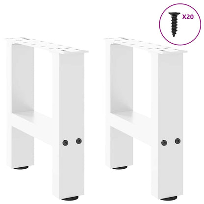 vidaXL Coffee Table Legs White 2 pcs 40x(30-31) cm Steel
